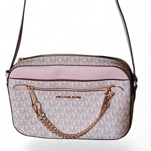 Michael Kors Pink and Cream Crossbody Bag